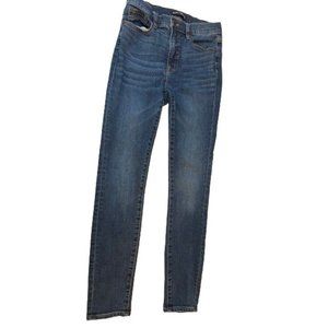 J. Crew Womens Jeans Mercantile Skinny Leg Mid Rise Medium Wash Blue Size W28